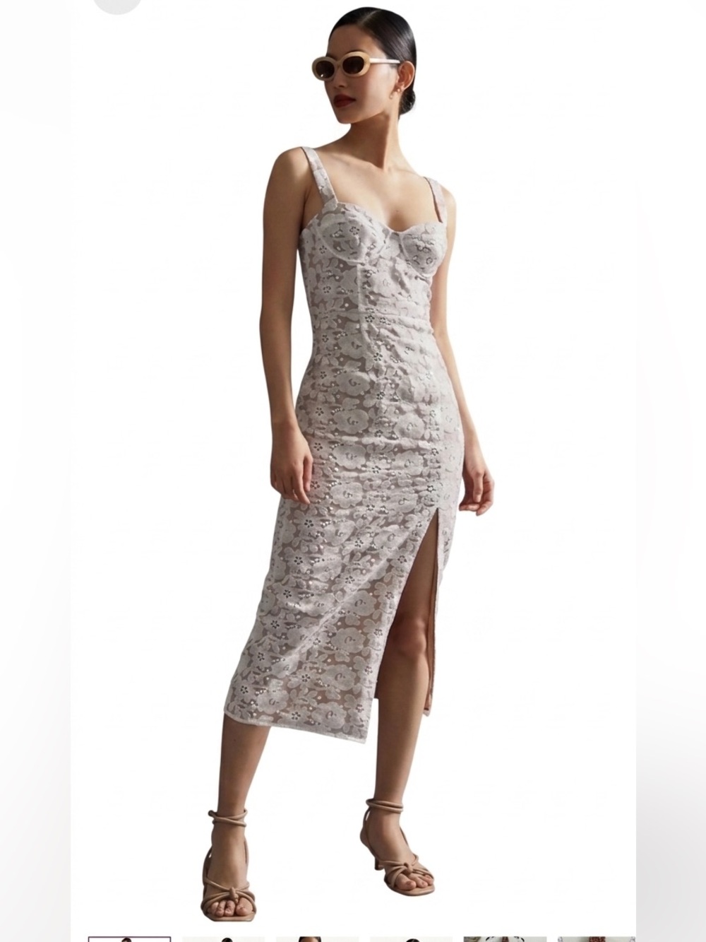 Hutch Anthropologie Sz 4 Ivory lace corset midi dress. Party, special occasion. - Picture 4 of 14